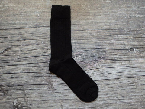 Solid Ribbed Dress Socks